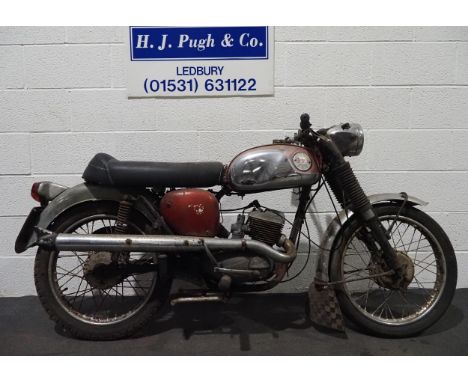 BSA Bantam Sport D14, 1968, 175cc.Unrestored bike, matching engine and frame numbers. 2 owners from new,Reg NHA 824F, V5 