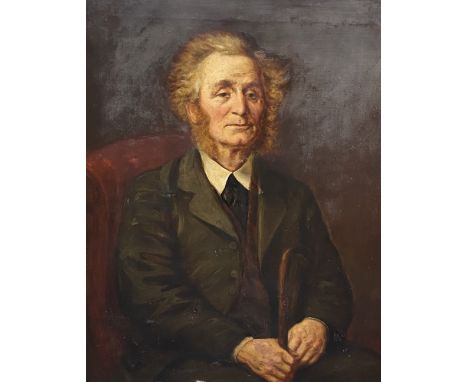 THOMAS PROTHEROE Late 19th Century oil on canvas - portrait of a gentleman, 90 x 69cms