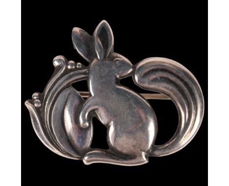 EILER & MARLOE - an Art Deco Danish silver 'Rabbit' brooch, model no. 210, 34.6mm, 9g . Condition Report:No damage or repair,