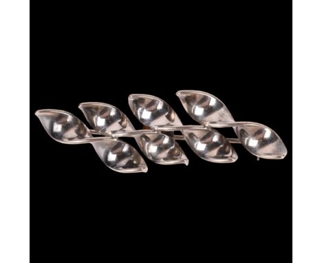 ARNE JOHANSEN - a Danish modernist sterling silver abstract brooch, 46.7mm, 6.1g . Condition Report:No damage or repair, only