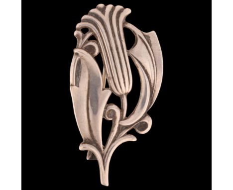 CARL M COHR - an Art Deco Danish silver floral spray brooch, model no. 12, 44.1mm, 7.9g . Condition Report:No damage or repai