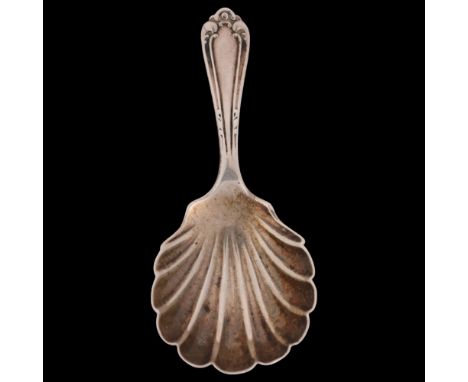 A George V silver shell tea caddy spoon, Josiah Williams & Co, London 1913, 8.5cm . Condition Report:No damage or repair, onl