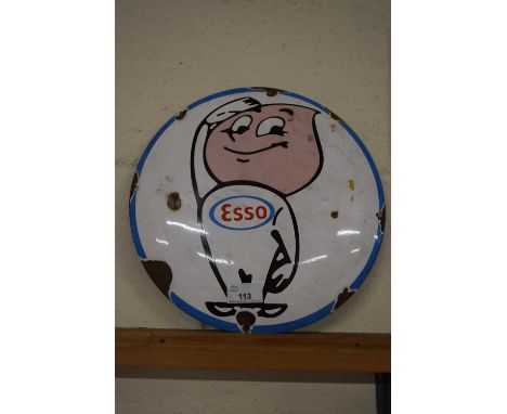 Small enamel circular sign 'Esso'