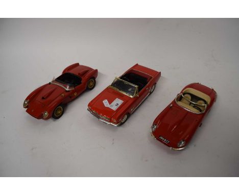 Solido model Ford Mustang together with a Burago Jaguar E-type and a Ferrari 250 Testarossa (3)