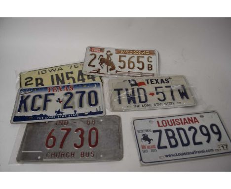 Six American number plates
