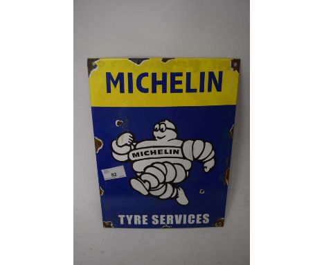 Enamel advertising sign 'Michelin Tyre Services'