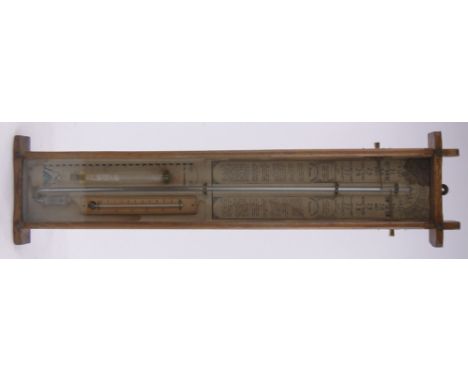An Admiral Fitzroy barometer,stained pine case, height 99cm.