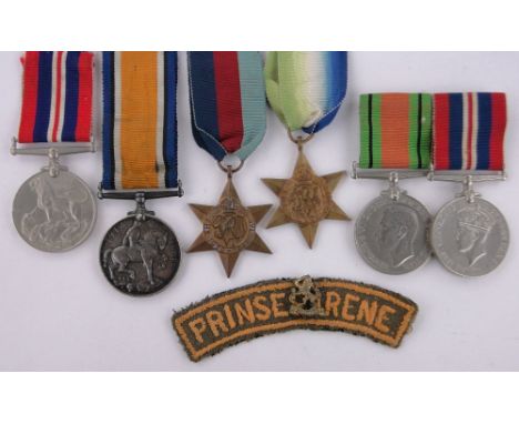 A 1914-18 British War medal to 39811 Pte.H Downes,Yorks Light Infantry, lapel badge and embroidered badge, and 5 Second War m