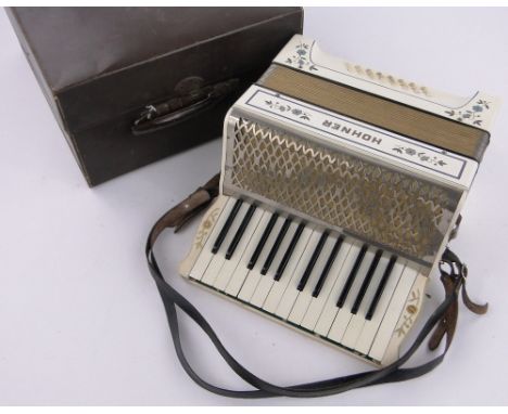 A Hohner Vineta piano accordion,cased.
