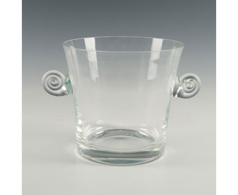 Vintage Tiffany crystal ice bucket with scrolled handles. Inscribed marked TIFFANY &amp; CO. to base.&nbsp;Issued: 1970sDimen