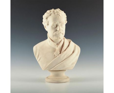 Modeled in Parian porcelain, evoking the look of Paros marble.A classical inspired portrait bust in Parian of Field Marshal C