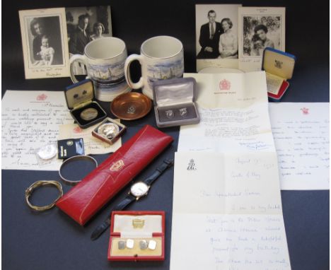 A Royal Memorabilia collection from 1960's and 70's awarded to Superindent Sumner to include; Letters from Elizabeth R, Charl