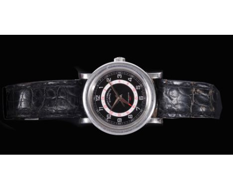 A Gentleman's Cuervo Y Sobrinos Habana 'Torpedo' Autorecargante Wristwatch the black dial with luminous arabic numerals, 24 h