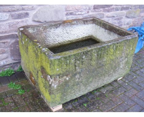 A large sandstone rectangular Trough, 3ft 8in x 2ft 7in