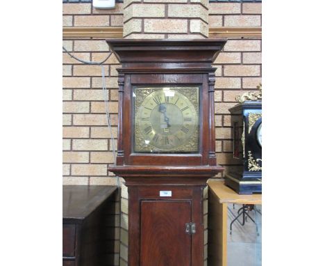 An 18th century Longcase Clock with square brass dial inscribed Shepard, Sheffield, date aperture, 30-hour movement, in oak c