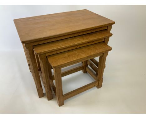 Robert "Mouseman" Thompson Nest of Oak Tables 