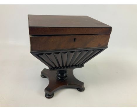 Victorian Mahogany Tea Caddy - 26cm High 