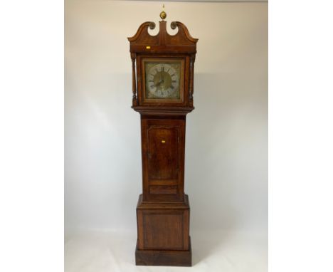 Oak Brass Faced Longcase Clock 