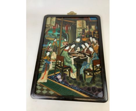 Chinese Panel Reverse Painting on Glass - 44cm x 65cm 