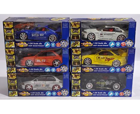 Tesco Extreme Series 1:24 scale, a boxed Car group. Includes BMW E46 M3 &amp; Mitsubishi Lancer. &nbsp;Although unchecked for
