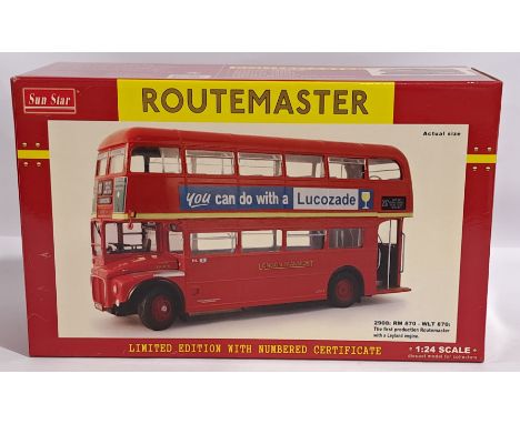 Sun Star Routemaster 1:24 scale Bus, boxed. &nbsp;Although unchecked for completeness condition generally appears to be Excel