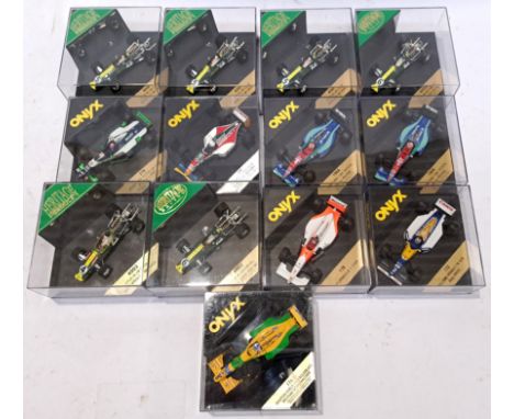 Onyx (1/43rd scale) group of Formula 1 Racing Cars. Includes 172 Williams Renault FW 15B Alain Prost with others. Although un