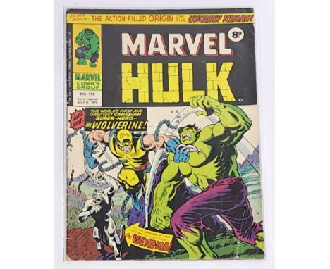 Marvel Comics UK The Mighty World of Marvel #198, First Appearance of Wolverine. Black &amp; White reprinting of the first ha
