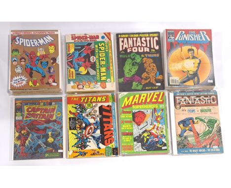 Quantity of Marvel UK Weekly Superhero &amp; related Comics. Includes Spider-man, Fantastic Four, The Punisher &amp; Captain 