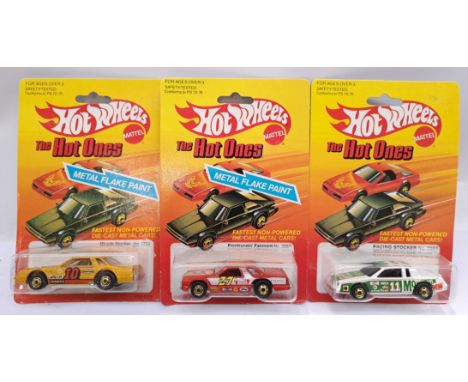 Mattel, a Sealed trio of 80s "Hot Wheels" The Hot Ones Vehicles. Includes Mirada Stocker No. 1700, Frontrunnin' Fairmont No. 