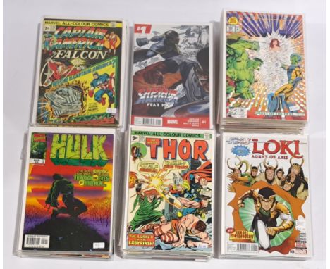 Quantity of Marvel Captain America, Hulk, Thor &amp; related Comics.&nbsp; Bronze to Modern Age, a bagged &amp; boarded, bagg