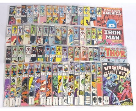 Quantity of Marvel Avengers related Comics.&nbsp; Includes Captain America #323 First Appearance of John Walker (Super-Patrio