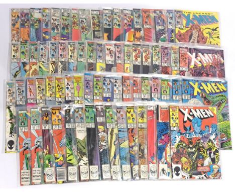 Quantity of Marvel The Uncanny X-Men comics.&nbsp; Includes #201 First Appearance of Nathan Summers (x2) &amp; #221 First App