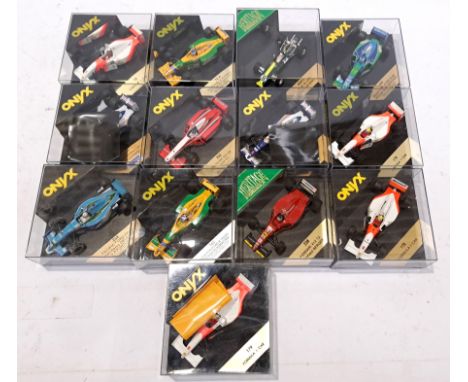 Onyx (1/43rd scale) group of Formula 1 Racing Cars. Includes 204 Benetton Ford B194 Michael Schumacher with others. Although 