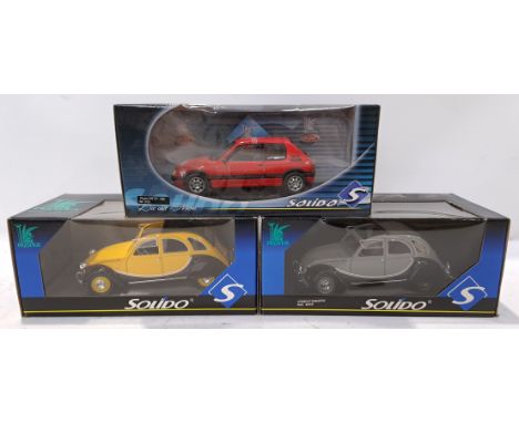 Solido, a boxed 1:18th Scale group of "Commercial" Vehicles. Includes Peugeot 205 GTI - 1990 8153 with others. Although unche