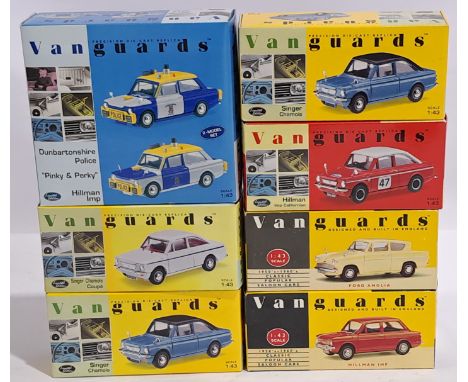Vanguards 1:43 scale, a boxed Car group.&nbsp; Includes Hillman Imp Californian Rally, Ford Anglia &amp; Singer Chamois Coupe