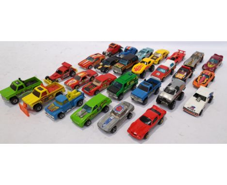 Mattel, a unboxed group of 80s "Hot Wheels" Vehicles. Includes Camaro Z-28 with others. Although unchecked for completeness c