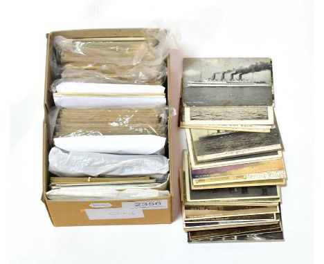 A small box of postcards mainly 1st World War and artist portrait. Hymn Cards, Xmas / Easter Early Comic much thematic intere