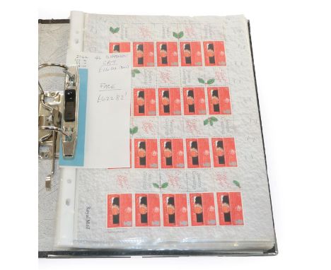 Prestige Panes Collection - 46 sheets in a lever arch file including the better 2000 Xmas pair cat £180 each. Face value alon