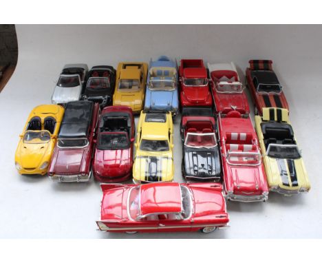 15x 1/18 scale diecast model vehicles incl. Maisto, Road Legends, Ertl etc. 