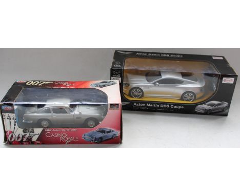 Joyride RC Ertl Casino Royale 1965 Aston Martin DB5 and a RAStar Aston Martin DBS Coupe Radio Control 1/14 scale model vehicl