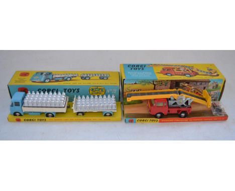 Boxed Corgi Toys 64 Working Conveyor On Forward Control Jeep F.C.150 and 21 E.R.F Dropside Lorry And Platform Trailer with Mi