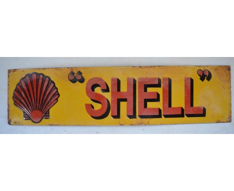 Plate steel enamel advertising sign for Shell, 60.8cm x 15.3cm