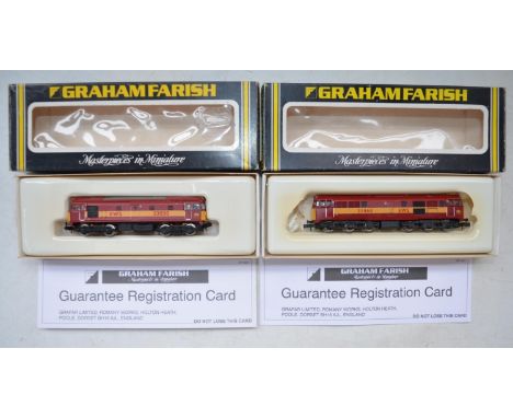 Two Graham Farish special edition N gauge EWS diesel electric train models to include 806B Class 31 "31466" (model near mint 