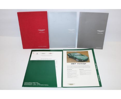 Aston Martin  V8 Vantage model roadster brochure in hardback, DB7 Pack with slides, 2007 Aston Martin model range brochure an