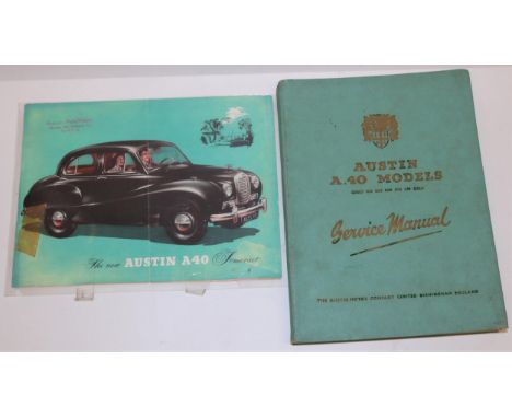 Austin A.40 Models Service Manual 1957 with a A40 brochure 