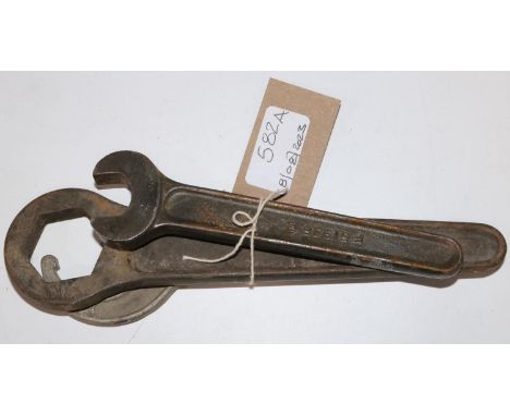 Rolls-Royce open end spanner 1/2in a Rolls-Royce hub spanner and a Rolls-Royce hook spanner (3) 