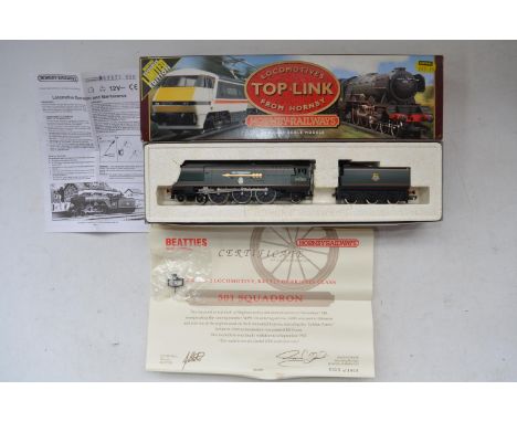 Three boxed Hornby OO gauge electric steam engine models to include R646 OO gauge Battle of Britain Class "501 Squadron" Beat