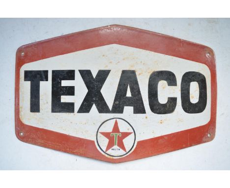 Plate steel enamel advertising sign for Texaco, 44.9cm x 29.7cm