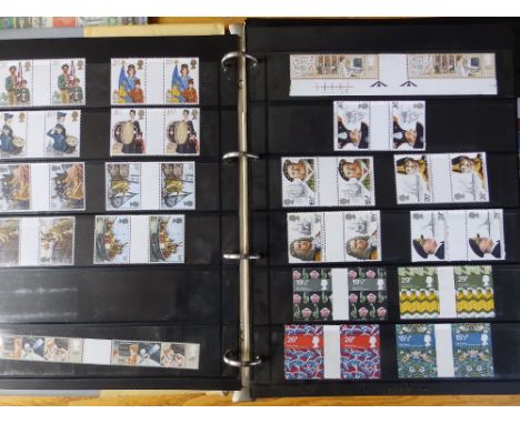 A quantity of mint modern GB postage stamps including 'traffic light' gutters - circa 1980.