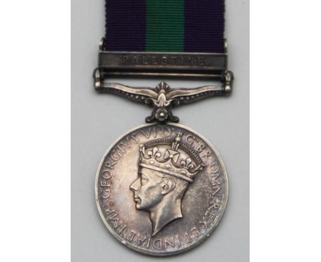 George IV General Service, awarded to Pte. H.E. Lyon, Royal Army Medical Corp., with Palestine bar. 